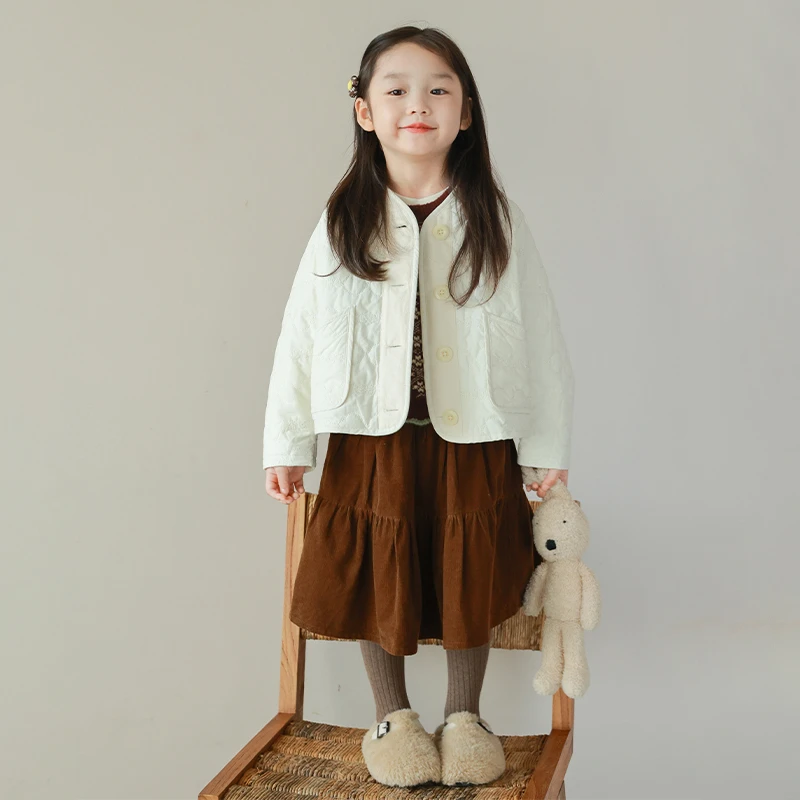 utouto大耳象女童圆形logo压纹棉服2023冬季新款女宝2309593