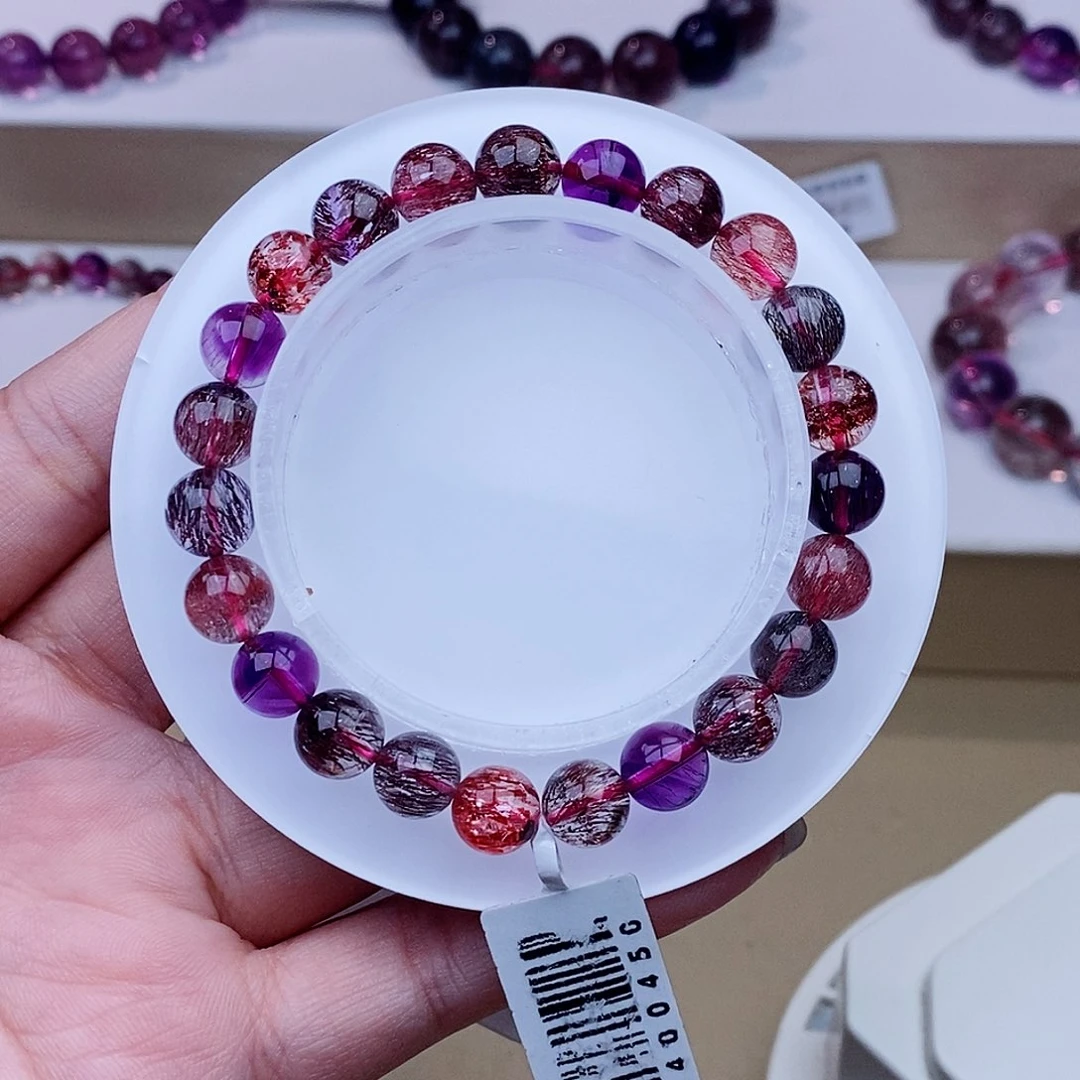 未镶嵌手链水晶黑加仑超超七8+m