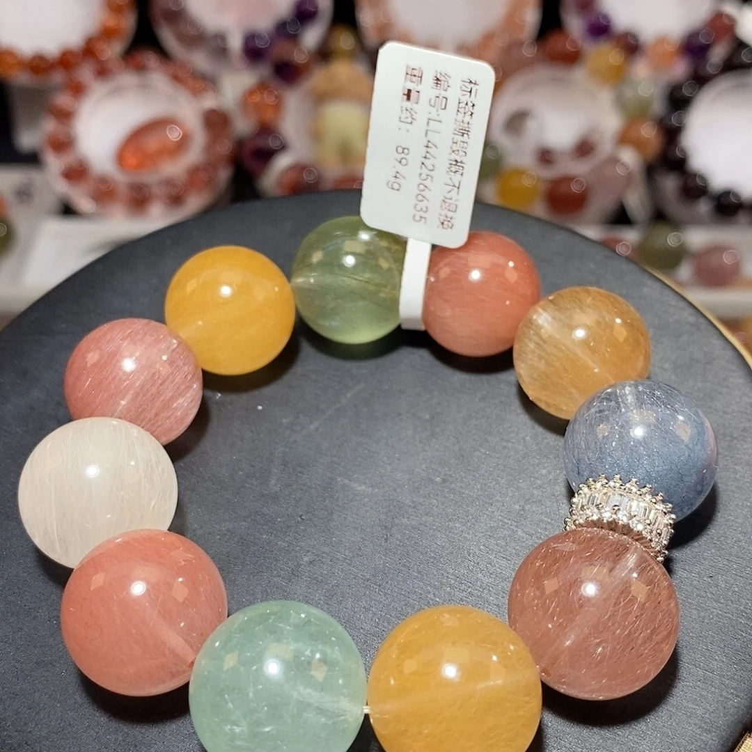 合金水晶手链F彩兔毛18