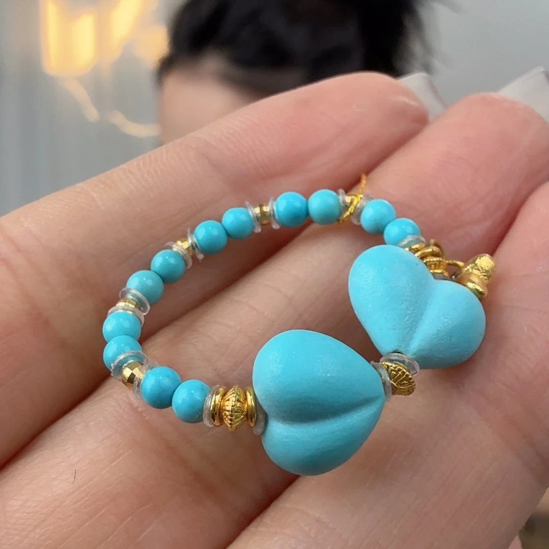 绿松石18K金镶嵌珠宝奇石