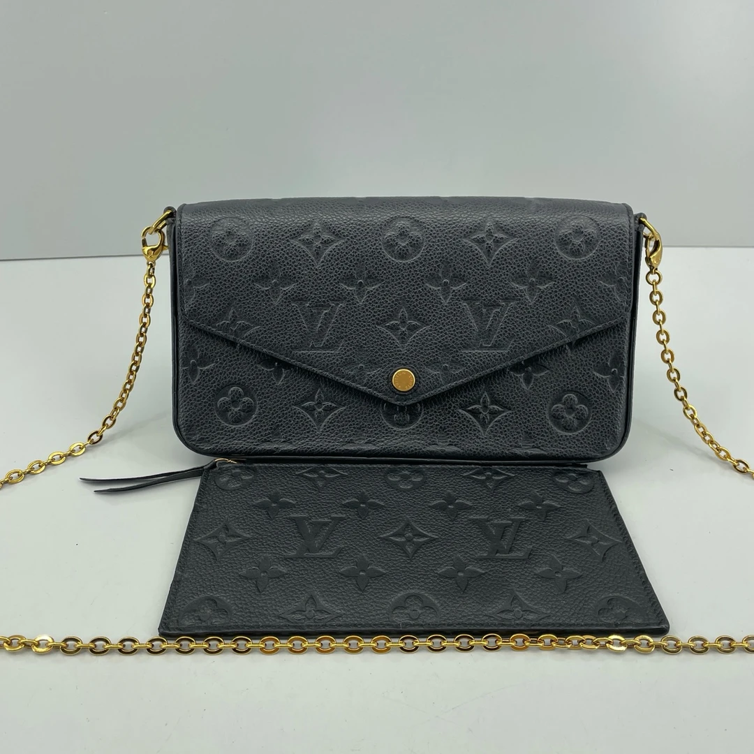 95新 LouisVuitton/路易威登 优选/三合一黑链条包缺子包20x12x3