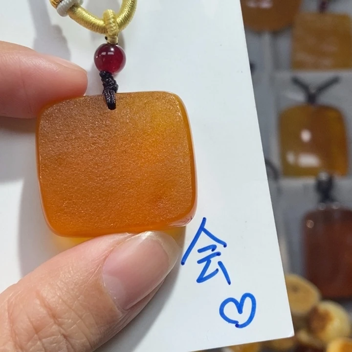 定制琥珀未镶嵌琥珀蜜蜡吊坠项链