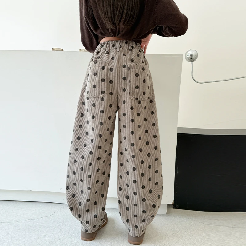 儿童冬装大女童装灯芯绒裤子加绒加厚秋冬款一体绒直筒裤冬季棉裤