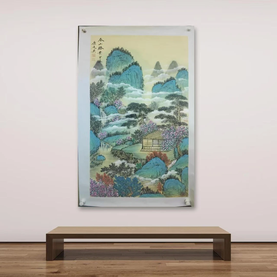 康廷英-手绘国画-1-1-春山胜景-四尺-宣纸-客厅办公室挂画