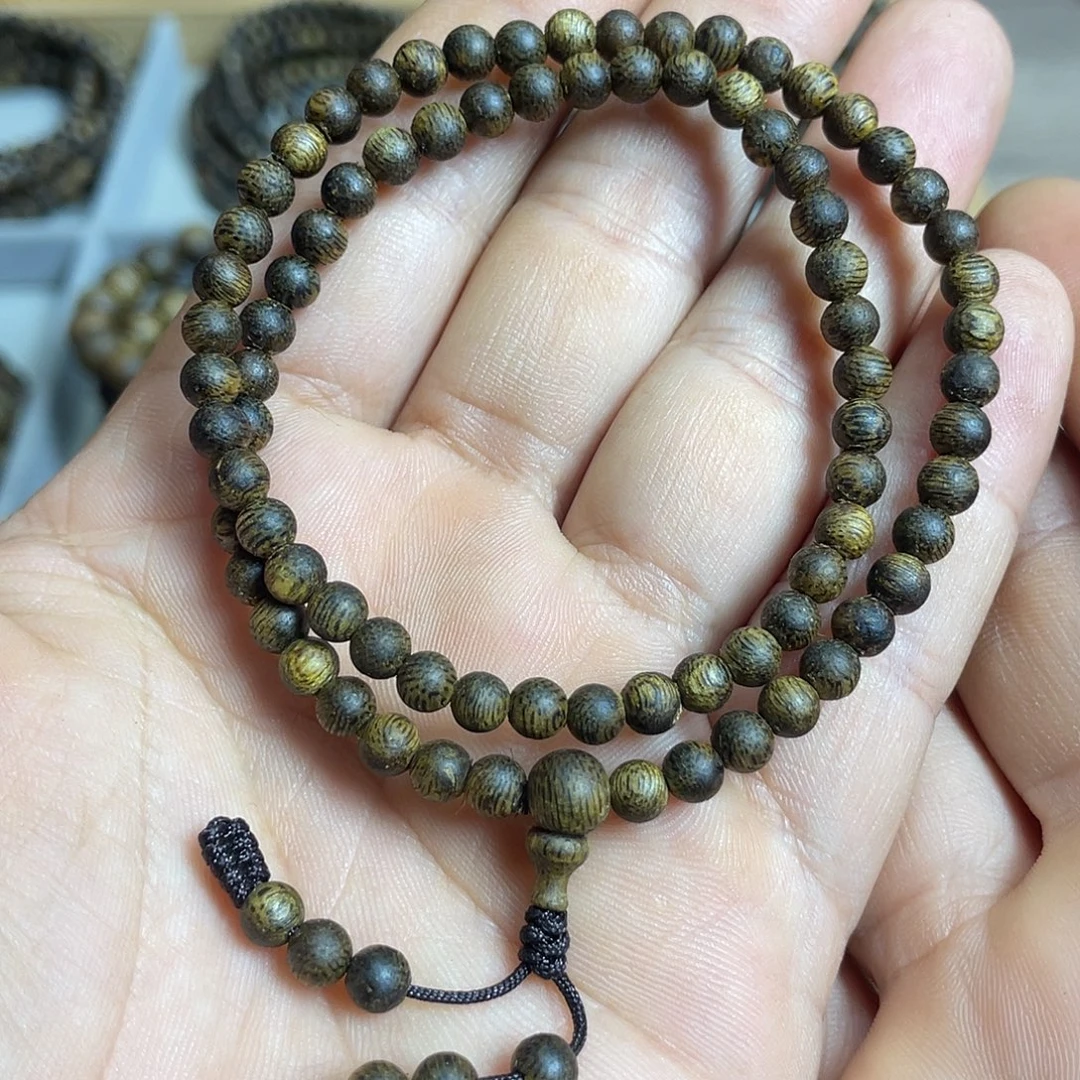 沉香沉香碎屑棋楠双圈4毫米念珠花香韵