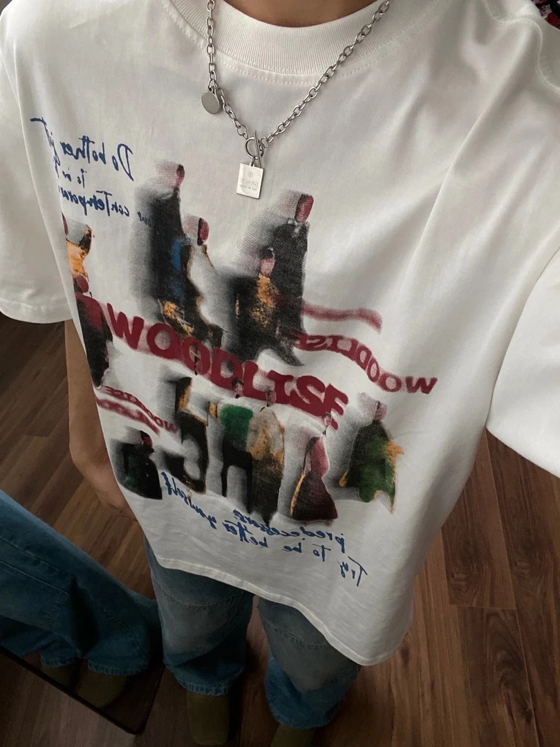 100%重磅纯棉创意动漫图画短袖T恤男百搭情侣夏季宽松潮流圆领ins