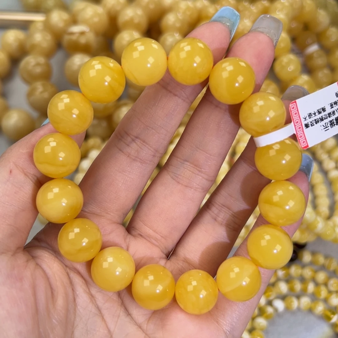 琥珀未镶嵌手链23.4焦皮