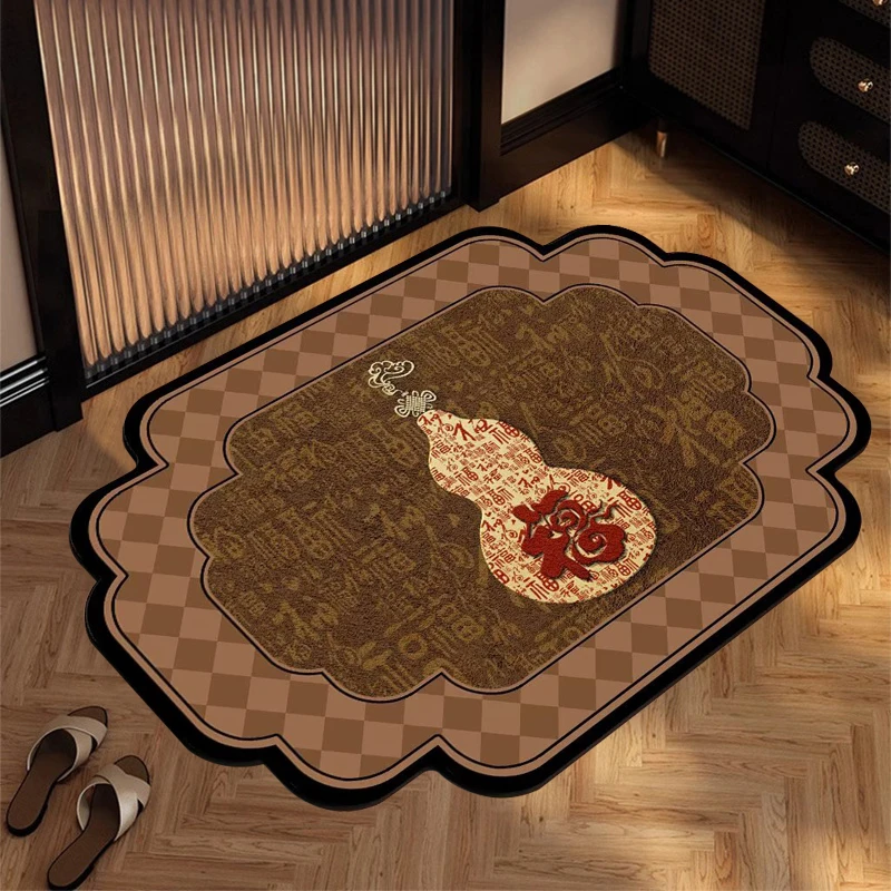 【50*80cm】复古福字葫芦地垫硅藻泥吸水速干易清洗浴室卫生间脚垫