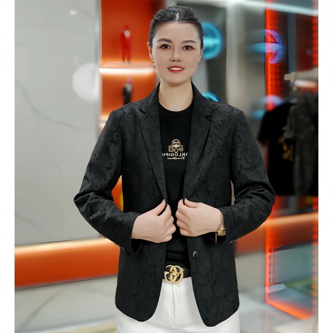 2025男士秋季新款麂皮绒印花轻奢高品质时尚潮流舒适休闲百搭西装