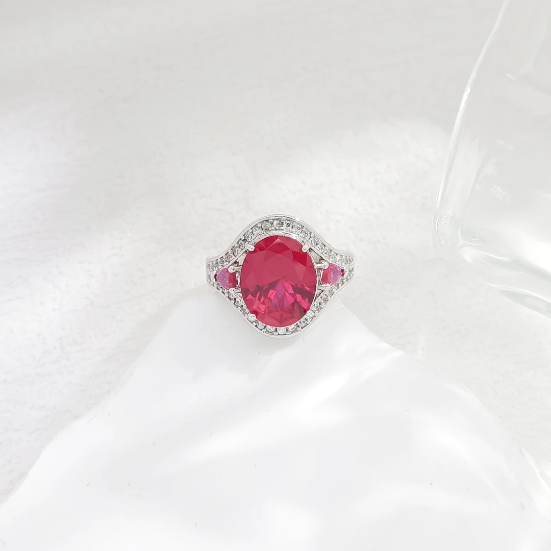 铜合金合成锆石戒指 FXLM-52371 时尚百搭戒指小众欧美精致轻奢