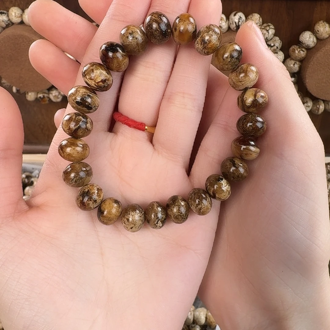 H***g琥珀未镶嵌手链抚顺琥珀 干白花 10m