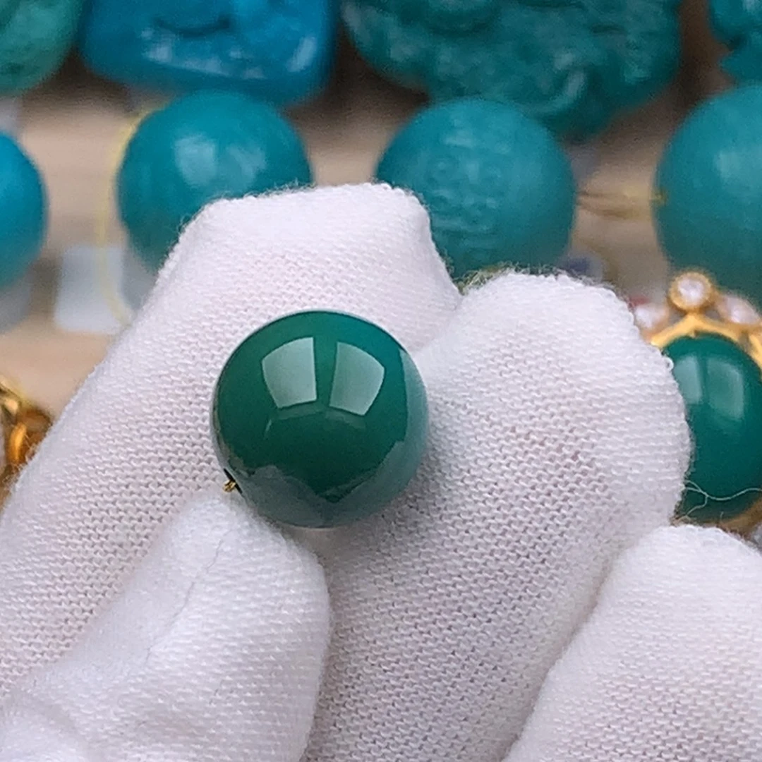 未镶嵌绿松石珠宝奇石13mm