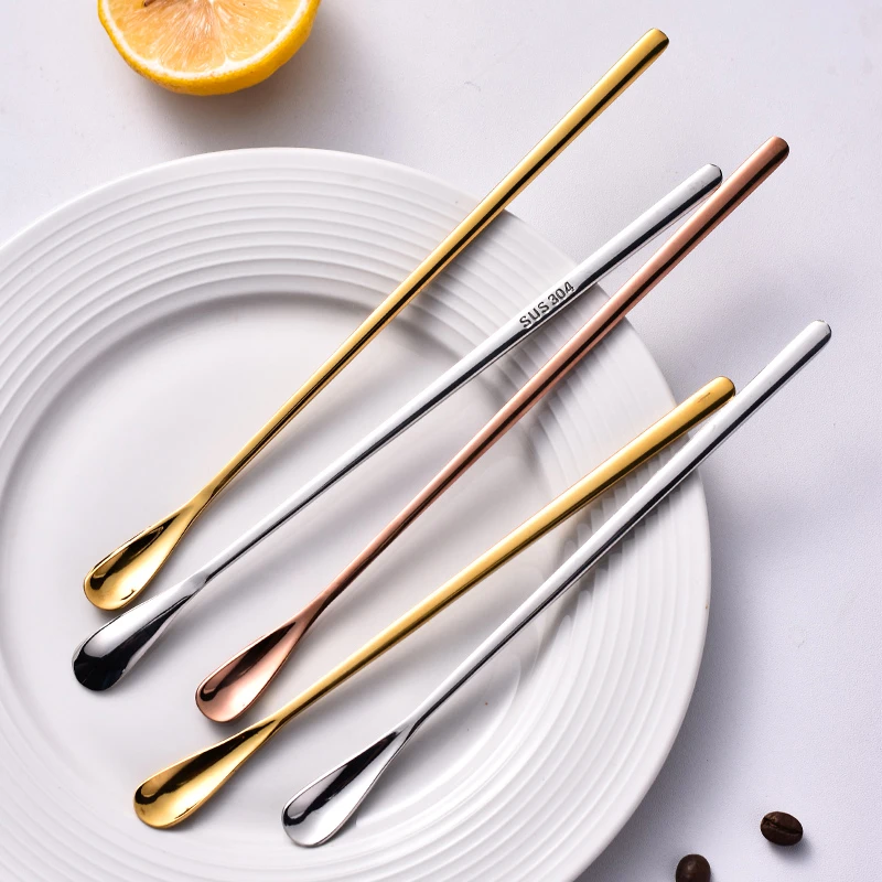 304不锈钢咖啡搅拌勺创意食品级长柄搅拌棒精致咖啡勺小勺蜂蜜勺
