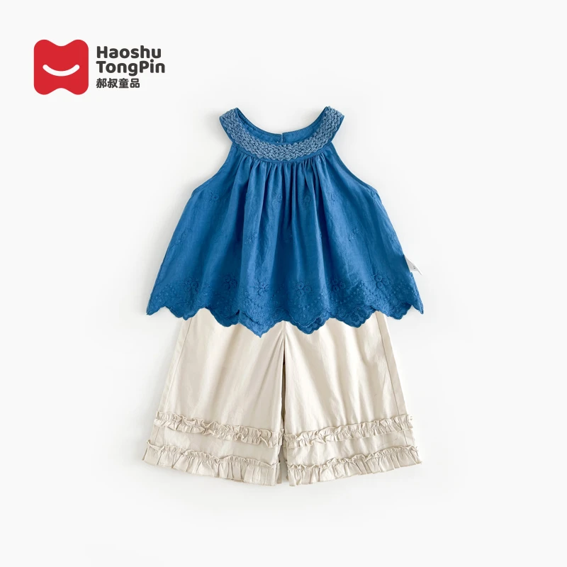 【现货】郝叔童品夏季新款韩版宽松洋气女童棉布裤2025时尚潮HE5228