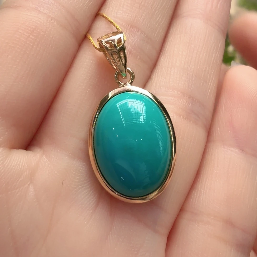 绿松石银S925镶嵌颈饰