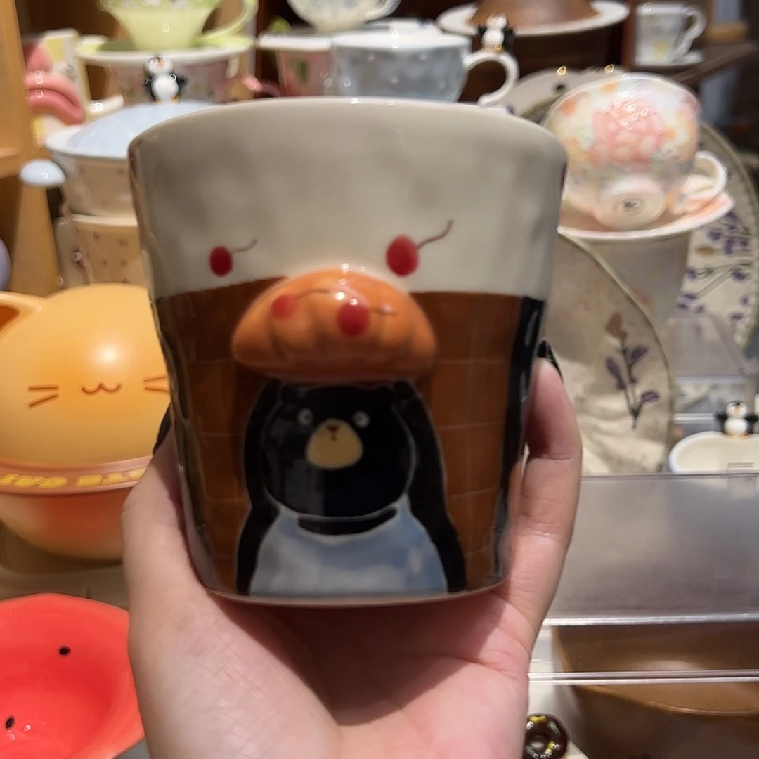 立体牛角包手握杯