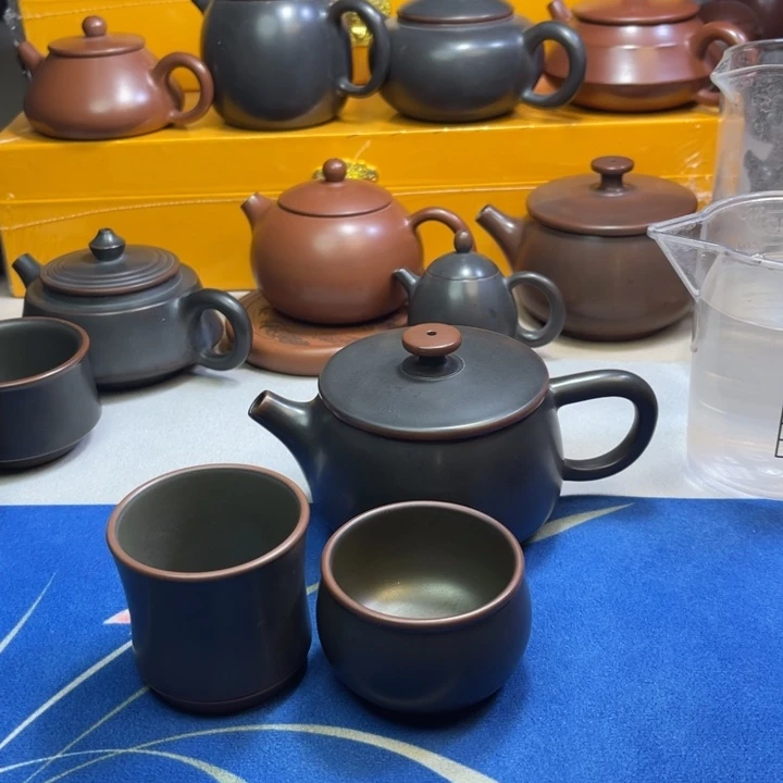 陶瓷唐汉瓦天蓝色230cc左右三个杯子