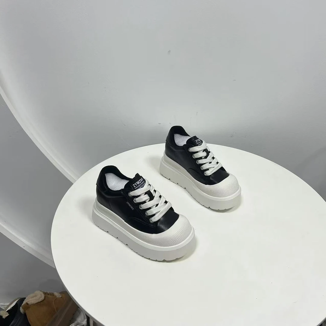 增高9CM 2025年新款小白鞋百搭女士真皮增高小个子女鞋 3459