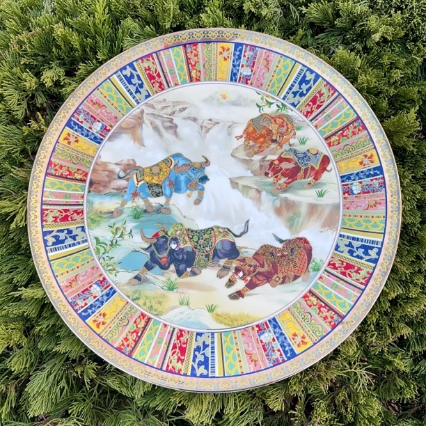 【珐琅16英寸】16英寸41cm家用菜盘骨瓷餐盘 外贸骨瓷工厂