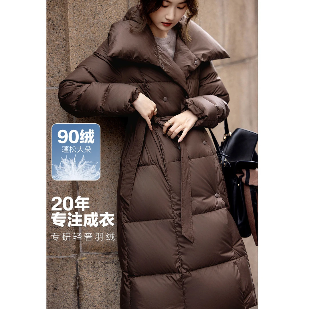 【小云总专属】德·玛纳冬400T春亚纺压胶蓬松90鸭绒大翻领羽绒服女