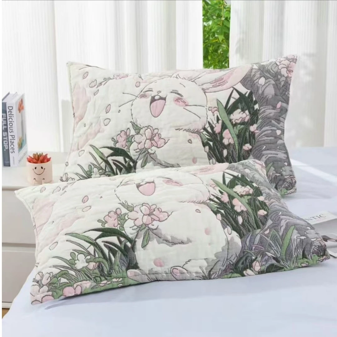 52*78泡芙枕巾多层纱布四季通用居家双面亲肤加厚多功能加大