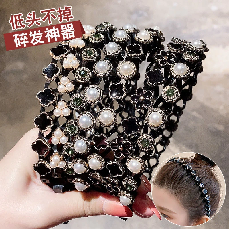 波浪发箍女2025新款碎发整理神器网红带齿头箍发卡刘海高颅顶头饰