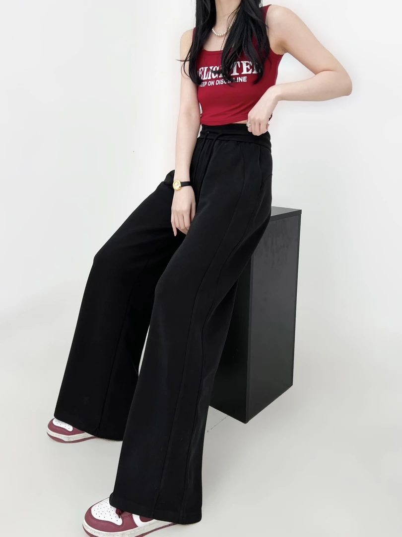 【lu粉冲scuba砂洗空气层微喇直筒裤】丝绒般触感高级奢华