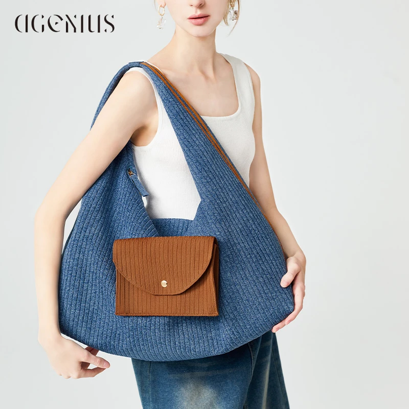 DGENIUS原创小众设计托特包包女休闲编织大容量手提包时尚单肩包