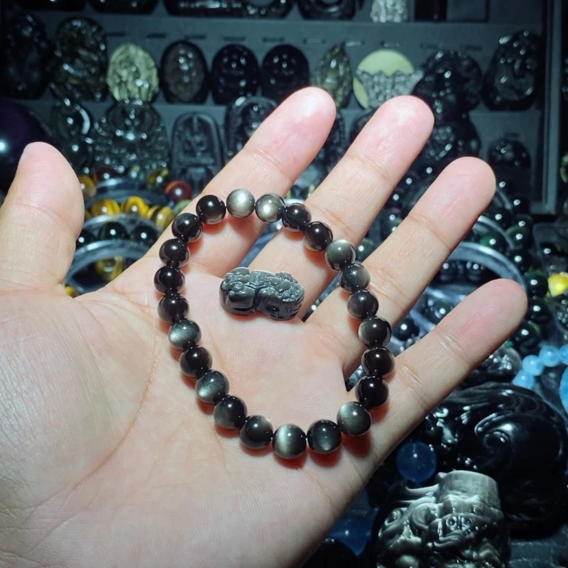 【闪购商品】黑曜岩手链未镶嵌s**娇