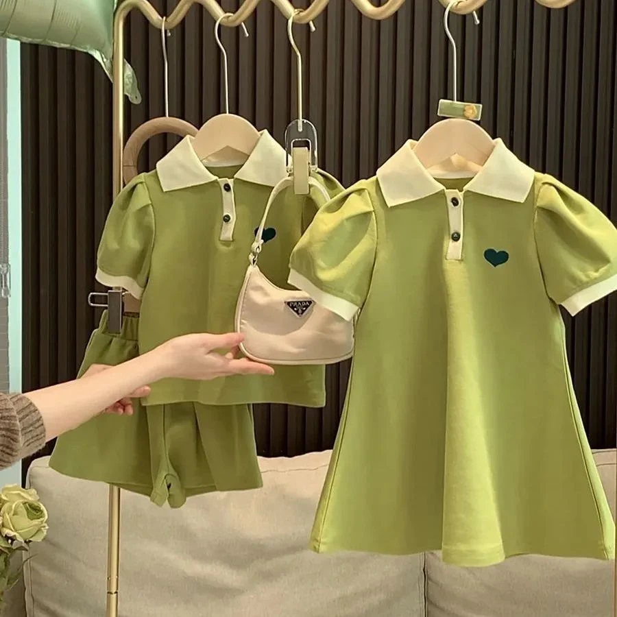 女童套装春夏新款2025网红洋气儿童女宝宝polo裙两件套时髦秋装潮