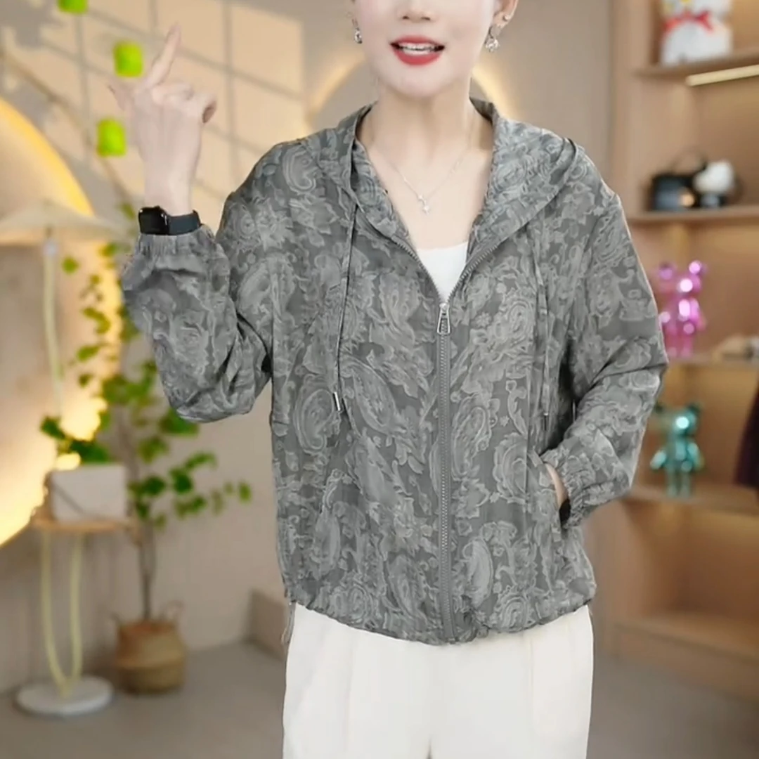 2119大码遮肉显瘦宽松减龄透气薄款外套