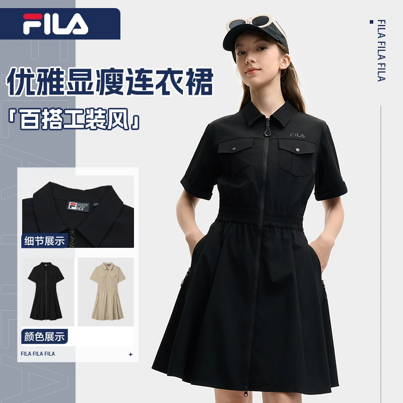 /斐乐【优雅显瘦】春夏爆款女士风衣工装运动连衣裙F11W529301F