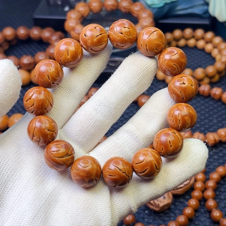 桃核手串16尺精品龙纹