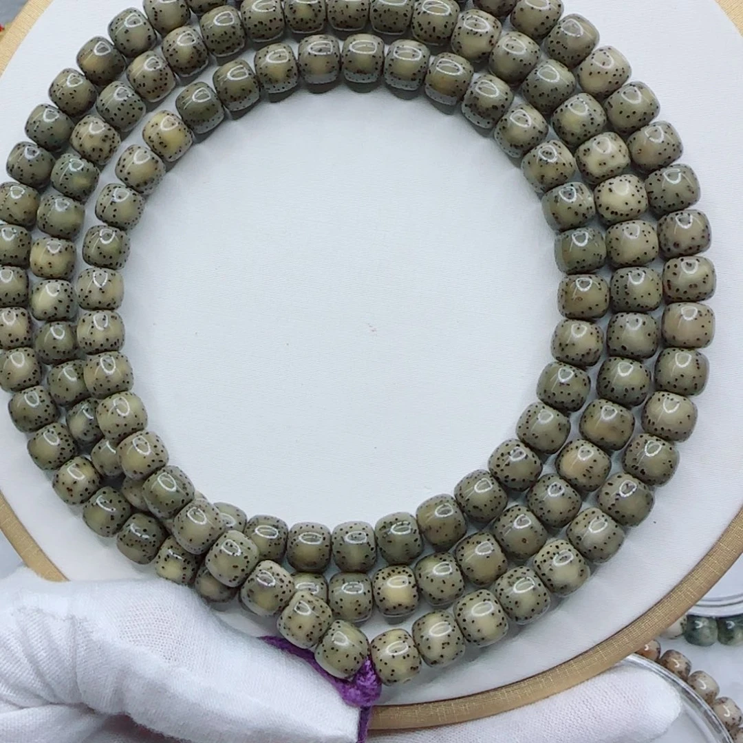 红***子星月菩提手串青花108-9×8同枝果