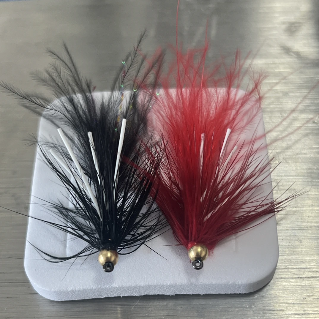 武力八哥饰带飞蝇钩硅胶腿毛钩针对鳟鱼的路亚溪流饵