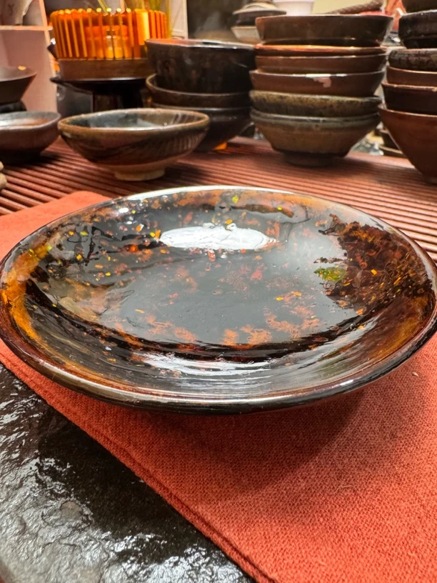 湖田 盘子 大漆釉面