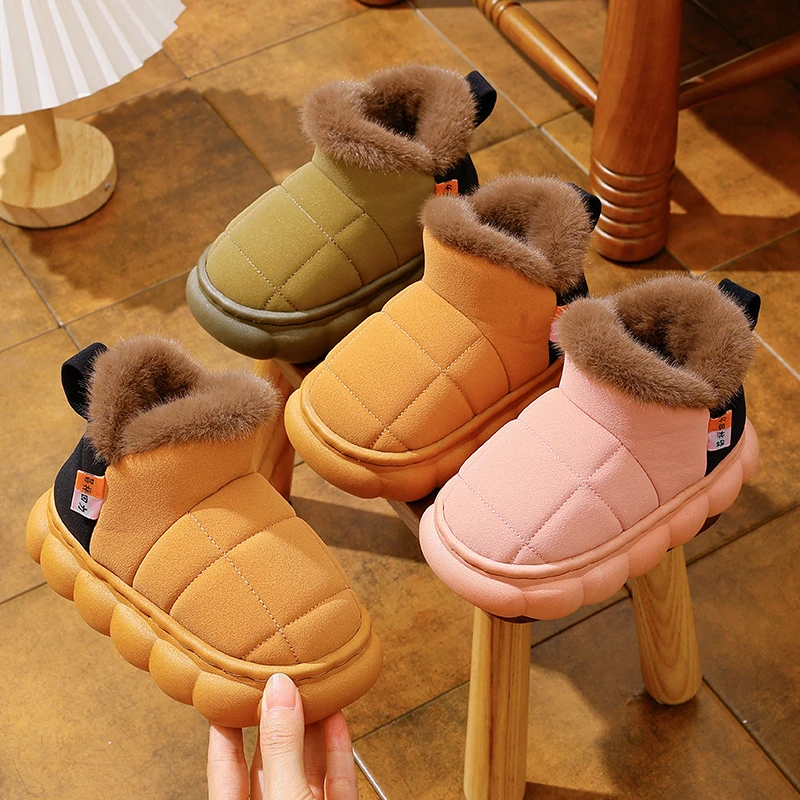 秋冬季新款儿童棉鞋加绒加厚保暖中大童宝宝鞋软底防滑男女童包跟