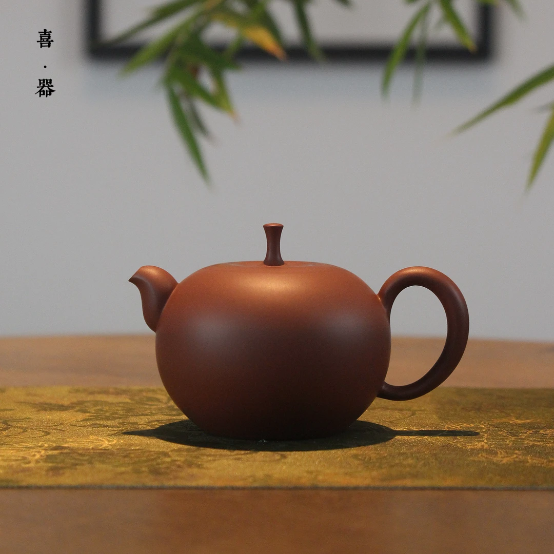 喜器 陈钿-苹果壶 120cc潮州全手工手拉壶 小容量家用泡茶壶茶具
