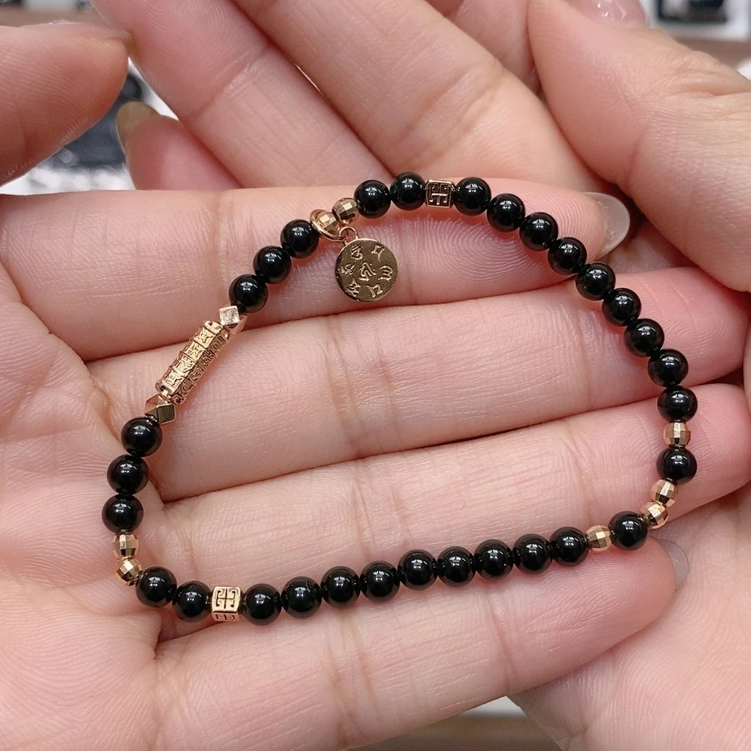 翡翠18K金镶嵌手链