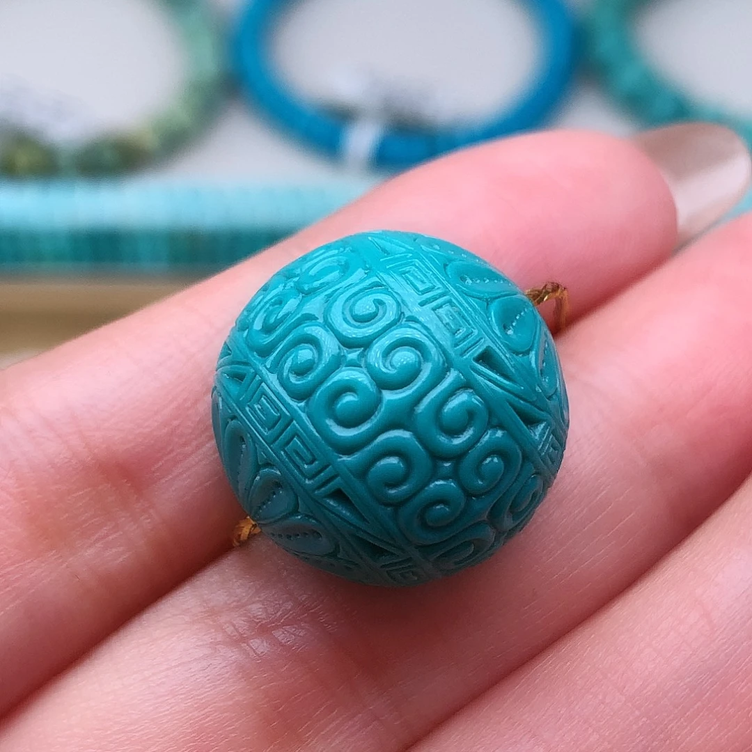 绿松石未镶嵌高瓷高色