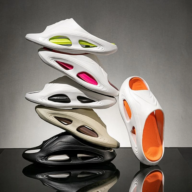 夏外穿厚底新款防滑居家拖高级感簪花时尚拼接双色款凉拖鞋DCT