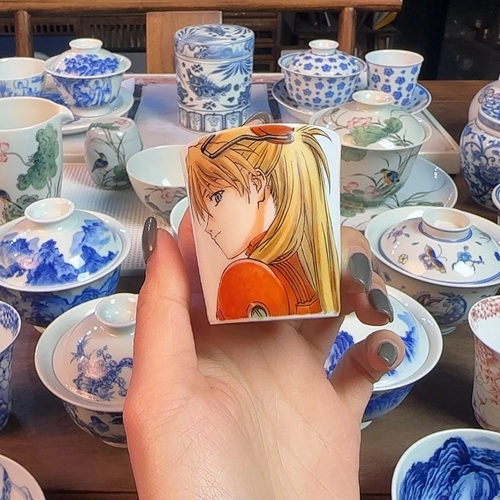 名窑口 粉彩人物闻香杯放漏