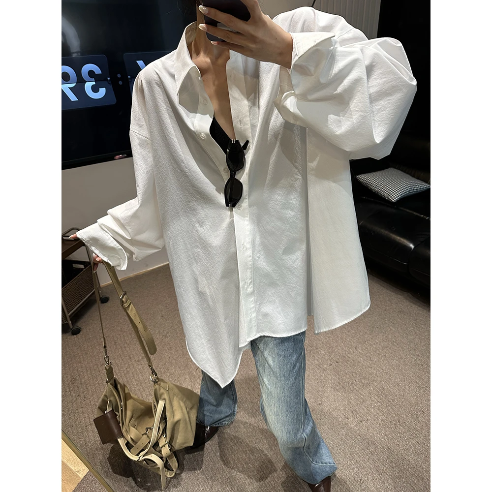 JCCC影子【浪迹】黑白极简不规则下摆设计廓形长袖衬衫JE4BSC15