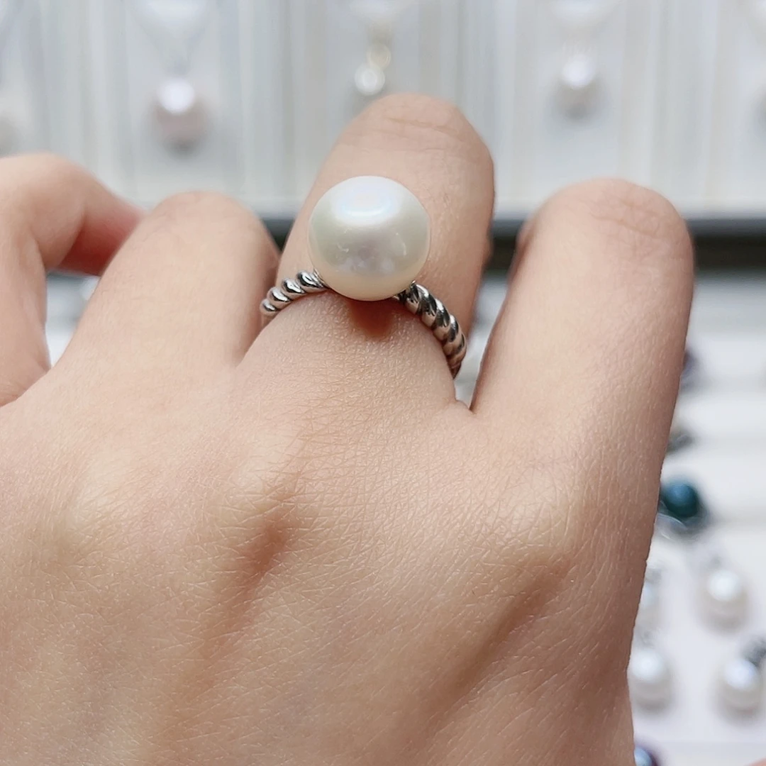 淡水珍珠戒指银S925镶嵌