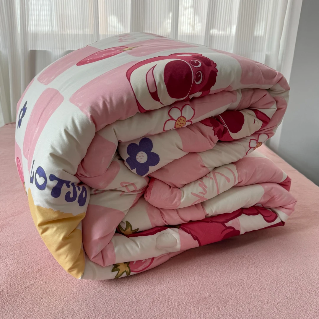 卡通粉粉小熊200*230豆豆绒加厚被芯