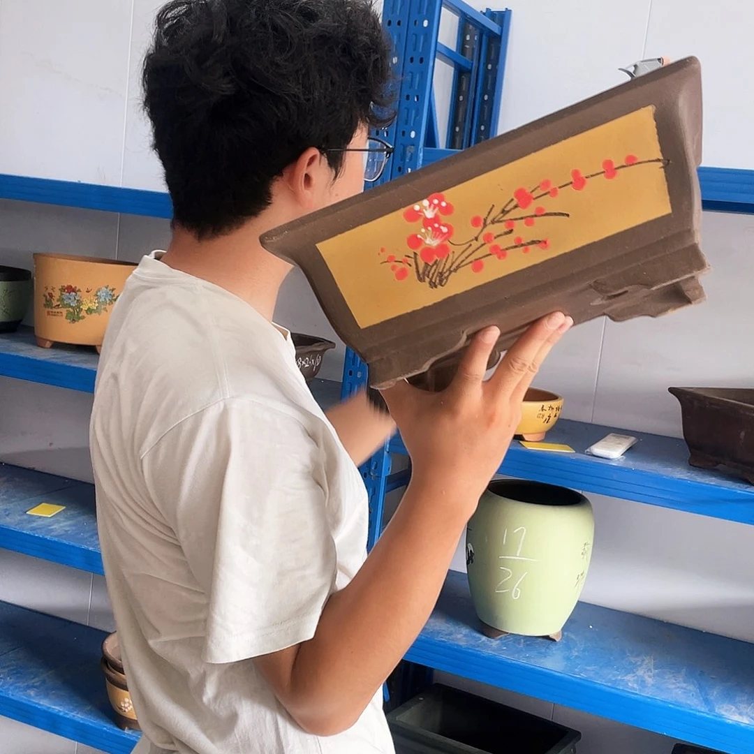 32黄点菜马槽花盆紫砂花盆紫砂