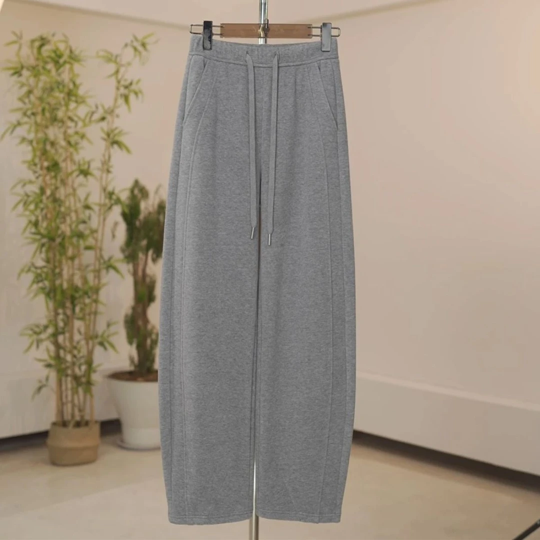 松紧腰弯刀休闲裤女夏季新款薄款宽松显瘦运动卫裤直筒香蕉镰刀裤