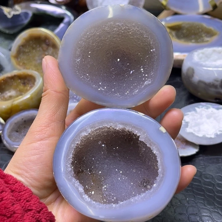 珠宝半成品水晶未镶嵌粉紫晶花盆
