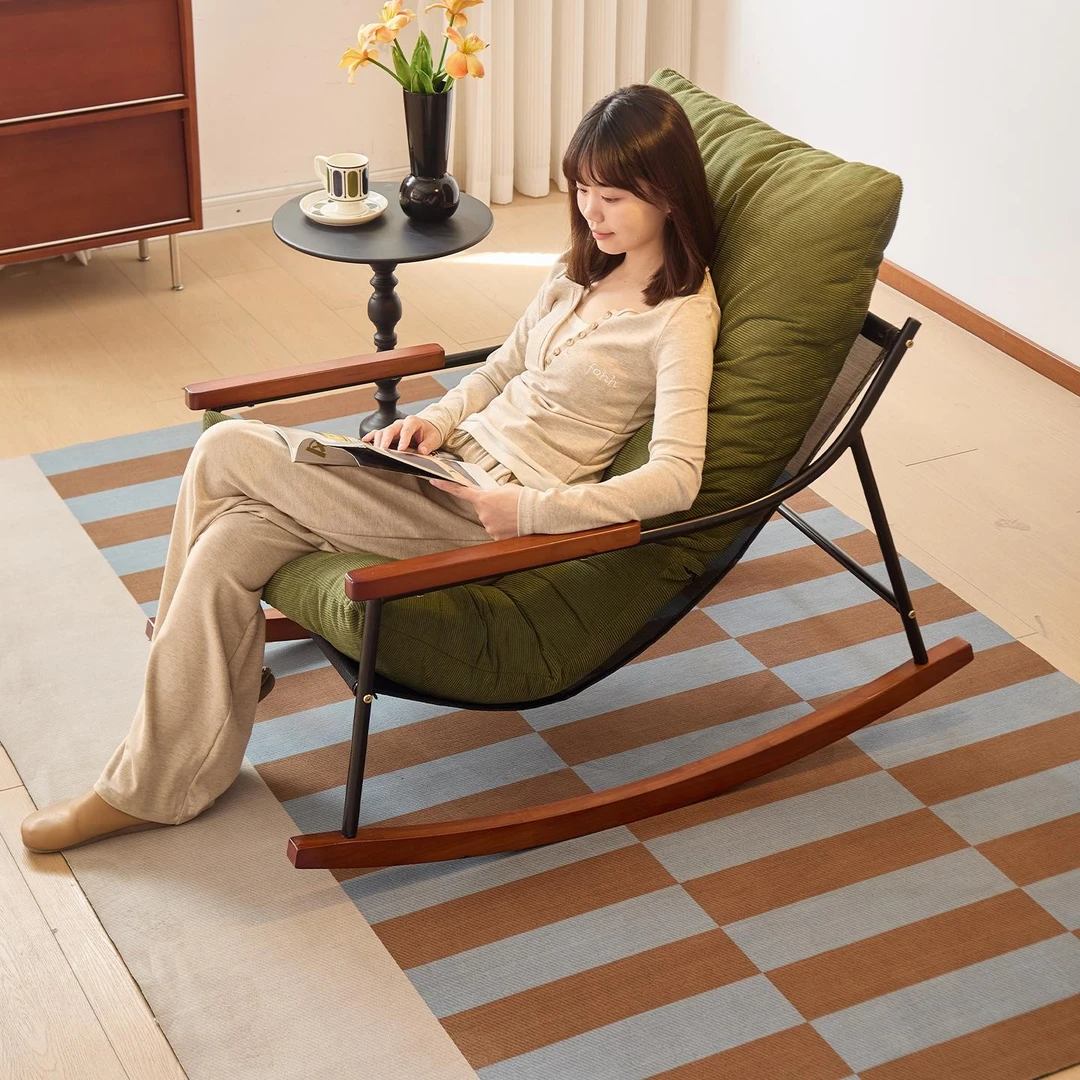 ZIRKOOON家用摇椅客厅久坐懒人躺椅卧室逍遥椅可睡单人摇摇椅阳台