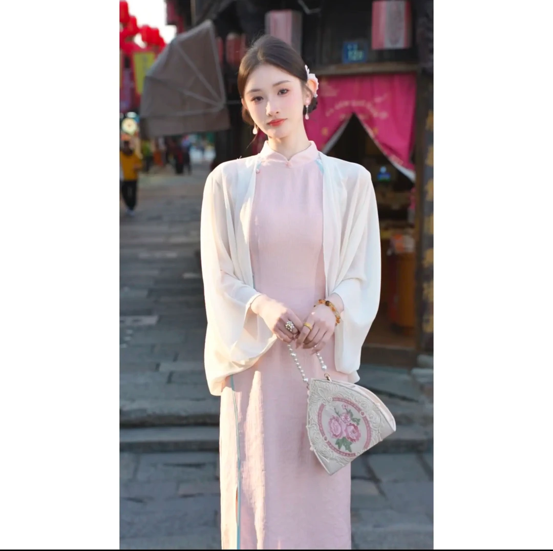 周粥女装铭顺-【蝶衣披肩】2025新款新中式针织百搭披肩JJC5PJ1797